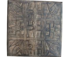 Guru-Shop Opiumtische, Kaffeetisch, Beistelltisch, Couchtisch, Beschnitzt, Balsaholz, Größe: 80x80 cm, Kaffeetische & Bodentische