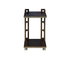 LUUDE 2-stufiger Tischwagen, mobiler Tischarbeitsplatz feststellbare Rollen als Esstisch verwendbar Aufbewahrungsregale Nachttische Sofa-Beistelltische