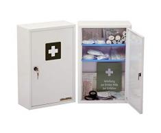 LEINA-WERKE REF 22005 Verbandschrank Medisan B, Inhalt DIN 13169, perlweiß