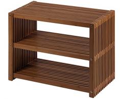 Nicol 9703060 Florian Regal Bambus Faltbares, platzsparend mit 2 Fächern, braun, 60.0 x 45.0 x 30.0 cm