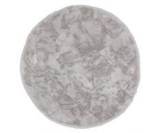 Schöner Wohnen Tender Kunstfell-Teppich Rund Ø 120 cm Silber