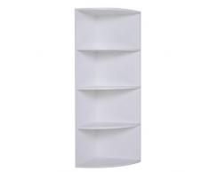HOMCOM Eckregal Standregal Bücherregal Dekoregal Blumenregal Holzregal fächerförmig 4 Fächer Weiß 39,5 x 39,5 x 120 cm