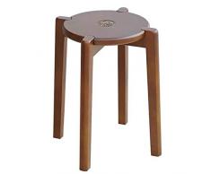WSNBB Gummi-Holz Runde Hocker, Esstisch Hocker, Hauptwohnzimmer Frisierkommode Make-up Sitz, L36X W36X H45cm (Color : A)