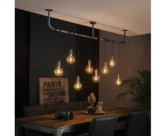 famlights Pendelleuchte Jordan, Metall 8xE27, Industrial Design | Vintage Pendellampe Wohnzimmer, Esszimmer | Designerleuchte Hängeleuchte höhenverstellbar | Industrial Esszimmerlampe Esszimmerleuchte