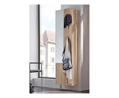 Spiegelschuhschrank Drehschrank mit Spiegel für 11 Paar Schuhe Eiche sägerau