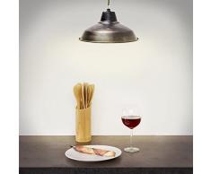 Relaxdays Hängeleuchte Industrial höhenverstellbar lackiertes Metall Holz 10018907