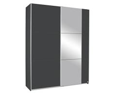 Rauch Schwebetürenschrank Kronach in Grau-Metallic BxHxT 59x210x175cm