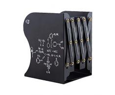 DEDC Bücher Organizer Buchstütze Metall Buchständer faltbar Ordnerregale rutschfest Bücher DVD Halter Ständer verstellbar Bücherregal für Bibliothek Schule büro Home (Schwarz)