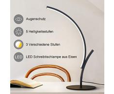 ZMH Moderne LED Schreibtischlampe aus Eisen, Tischleuchte Bürolampe mit Schalter Dimmbar Tischleuchte, Schreibtischlampe, Nachttischlampen Beleuchtung für Schlafzimmer Wohnzimmer