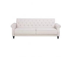 Torre Schlafsofa Stoff Bettsofa Sofa Couch Schlafcouch Sofabett/Weiß/Antik Braun (Weiß)
