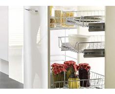 Korbschublade Küchenschublade Teleskopschublade Schublade Korbauszug | silber | 50 cm Schrankbreite | Verstellbar