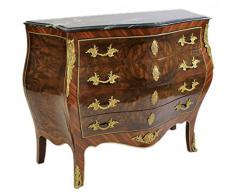 Casa Padrino Barock Kommode Braun mit grüner Marmorplatte - Bombay Empire Kommode