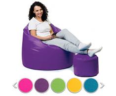 sunnypillow Premium XXL Sitzsack mit Hocker Riesensitzsack Outdoor & Indoor mit 320L Styropor Füllung Sessel für Kinder & Erwachsene Sitzkissen Sofa Beanbag viele Farben zur Auswahl Violett