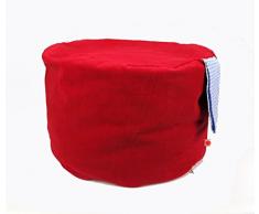 Sitzpouf für Kinder, Kord (rot)