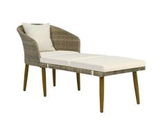 vidaXL Chaiselongue Poly Rattan Gartenliege Sofa Lounge Gartenmöbel Relaxliege