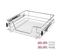 TecTake Teleskopschublade Küchenschublade Schlafzimmerschublade - Diverse Größen - (Passend für 50cm | Nr. 402016)