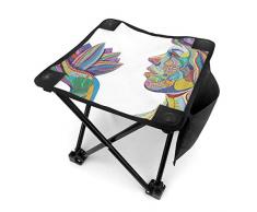 SSNEU1UKDA Spirituelle Yoga-Hocker mit Lotusblume, Campinghocker, Klappstühle, Campingstuhl, für Camping, Angeln, Wandern, Garten und Strand, Oxford, Schwarz, Einheitsgröße