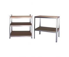 versando VLR5X175 Lagerregal/Steckregal verzinkt 178 x 90 x 40 cm, 5 Fachböden - max. 875 KG Traglast - ideal für Keller/Garagen - Regal für schnelleren Zusammenbau