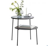 Beistelltisch Nordischer runder Beistelltisch Sofa Beistelltisch kleiner moderner transparenter Glas-Kaffee-Desserttisch Wohnzimmer Home Office schmaler Tisch