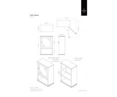 Premier Housewares Hängeschrank, Glastür und Regalbrett, 51 x 35 x 18 cm, weiß