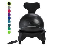Gaiam Erwachsene Gymnastikbälle Balance Ball Chair Charcoal, 52 cm