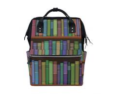 tizorax Bibliothek Regale mit Alte Bücher Windel Rucksack Große Kapazität Baby-Bag Multifunktions-Wickeltaschen Mom Rucksack Reisen für Baby Care