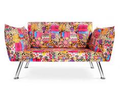 Easysitz Sofa 2 Sitzer Schlafsofa Zweisitzer Klein 2-Sitzer Couch Schlafsessel Bettsofa Futon Bed Sessel Sitz Kleines Sitzen für Er EIN Einer Zweier Mein Personen Farbauswahl (Hippie)