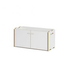 Tojo Hochstapler I Anbaumodul mit Türen für modulares Regalsystem I Grundmodul für EIN individuelles Wandregal, Bücherregal, CD Regal I MDF Regal Farbe Weiß