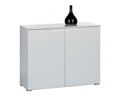 möbelando Kommode Anrichte Standschrank Highboard Sideboard Schrank Flur Suzette VI Weiß/Weiß-Hochglanz