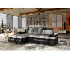 Mirjan24 Eckcouch Oslo Mini, Ecksofa mit Bettkasten und Schlaffunktion, Sofa, Couch, Bettsofa, Schlafcouch, Polsterecke, Farbauswahl (Ecksofa Links, Soft 011 + Lawa 05)