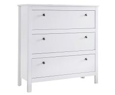 trendteam Garderobe Schrank Kommode Ole, 92 x 98 x 35 cm in Weiß mit Schubkasten und viel Stauraum