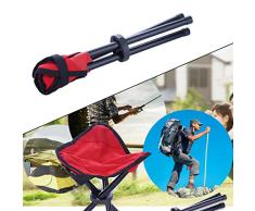 AMhomely Dreibein-Hocker, 21 * 31cm Sitzhöhe, Sitzhocker, Faltbar, für Garten, Camping Camping Hocker Klapphocker Angelhocker Falthocker Campinghocker Dreibein Stuhl Rot (Rot)