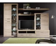 Stella Trading Can Can 5 Wohnwand, Anbauwand, Holzdekor, Sonoma, (B/H/T) 284 x 195 x 45 cm