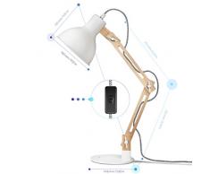 tomons LED Leselampe im klassichen Holz-Design, Schreibtischlampe, Tischleuchte Verstellbare, Lampe mit verstellbarem Arm, Augenfreundliche Leselampe, Arbeitsleuchte, Bürolampe, Nachttischlampe