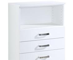 Held Möbel 729.2118 Capri Midischrank, 2 Schubkästen, 2 Auszüge, 1 offenes Fach, 60 x 103 x 27 cm, weiÃ