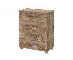 lifestyle4living Kommode, Anrichte, Sideboard, Schubkastenkommode, Schubladenkommode Panamaeiche, Vitage, B/H/T ca. 65/83/35 cm