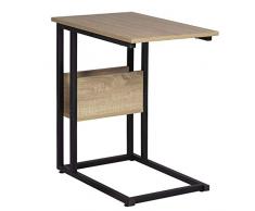 WOLTU Beistelltisch TS79hei Kaffeetisch Couchtisch Sofatisch Nachttisch Betttisch Laptoptisch, Gestell aus Metall, Tischpltte aus MDF, 55x36x59,5cm(BxTxH), Hell Eiche