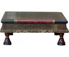 Guru-Shop Antiker Tisch, Opiumtische, Kaffeetisch, Beistelltisch, Couchtisch, Mehrfarbig, Mangoholz, 15x38x38 cm, Kaffeetische & Bodentische