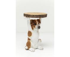 Kare Design Beistelltisch Animal Ms Jack, Ø33cm, kleiner, runder Hund Couchtisch, Holzoptik, Tierfigur als ausgefallener Wohnzimmertisch (H/B/T) 52x35x33cm