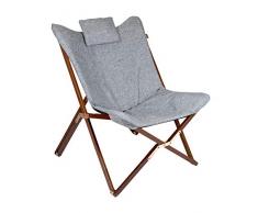 Bo-Camp Urban Outdoors Bloomsbury Relaxsessel, Holzrahmen, grau, 80 x 78 x 96 cm