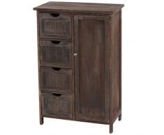 Mendler Kommode HWC-D12, Schrank Schubladenkommode, Shabby-Look Vintage 82x55x30cm ~ braun