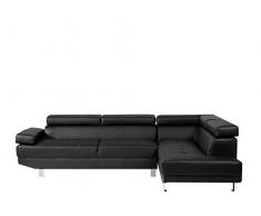 Beliani Ecksofa Designersofa Modern Kunstleder schwarz Eckcouch Norrea