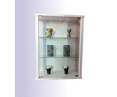 Hängevitrine Sammlervitrine Vitrine Hängeschrank Weiss Glas-Vitrine