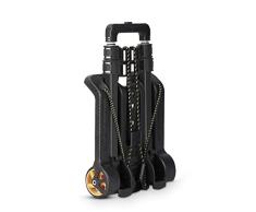 YONG FEI Mini Aluminium Trolley Warenkorb Falten tragbare Trolley Gepäckwagen Kleine Haushaltswagen Pull Cart Handwagen Hand-LKW (Farbe : SCHWARZ)