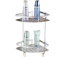 NIUZIMU Badezimmer-Eckregal, schlagfreier Raum Aluminium-Badezimmerregal, Badablage-Eckstand -01256