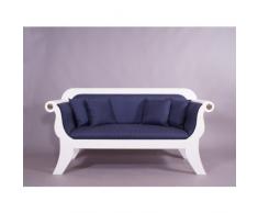 Biedermeier Sofa 3-Sitzer weiß / blau