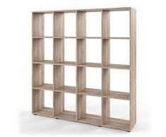 Vicco Raumteiler Karree 16 Fächer Bücherregal Standregal Aktenregal Wandregal Raumtrenner (Sonoma Eiche)