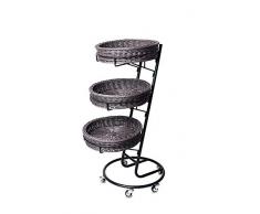 ASDAD Bewegliches Rattan-Regal-Einkaufszentrum-Mini-Markt-Obst-Gemüse-Lagerregal-Geschäfts-Waren-Präsentationsständer,3