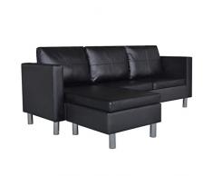 vidaXL Ecksofa 3er L-Form Kunstleder Loungesofa Eckcouch Couch Wohnlandschaft
