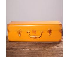 WENZHE Cube Regal Wandregal Schweberegale Storage Racks Eisenkunst Koffer Handbuch Produktion Retro Zuhause Bar Vintage-Box Zubehör, 5 Farben, 46 * 16,85 * 18 cm (Farbe : Gelb)